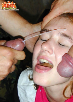 Залитые спермой лица девушек - порно фото